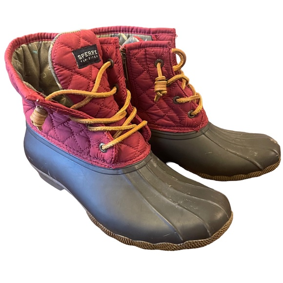 Sperry Shoes - Sperry Top-Sider Quilted Duck Boots - Waterproof - Red - Size 8